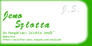 jeno szlotta business card